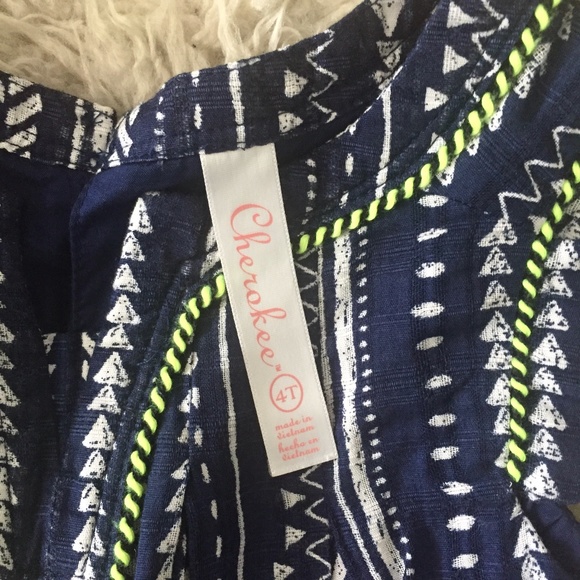 Blue Summer Dress with white printed pattern - Picture 2 of 3